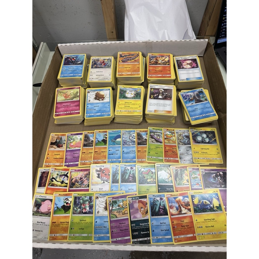 1000 Sun and Moon era pokemon cards lot c/uc Fairy type, 2016-2019 collection